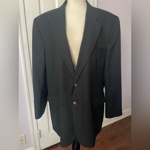 Vintage Oleg Cassini Classic Black Wool Sport Coat, Size 44R
